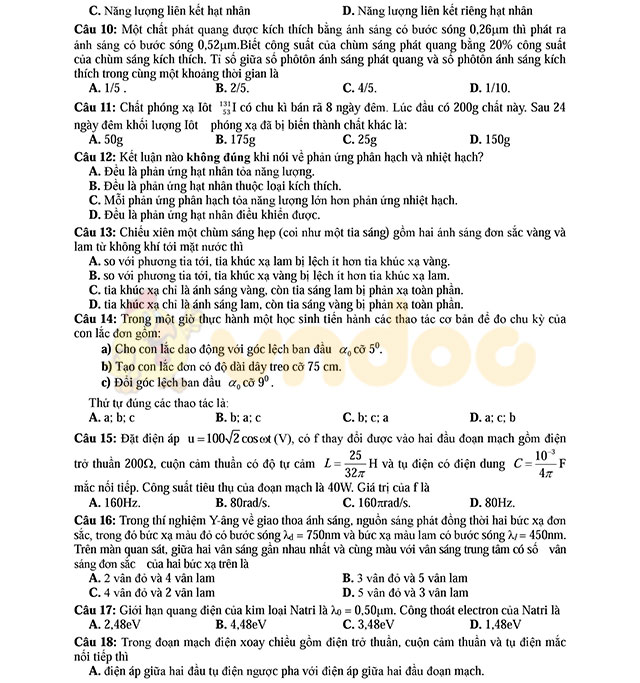 Đề thi thử THPT Quốc gia năm 2017 môn Vật lý 