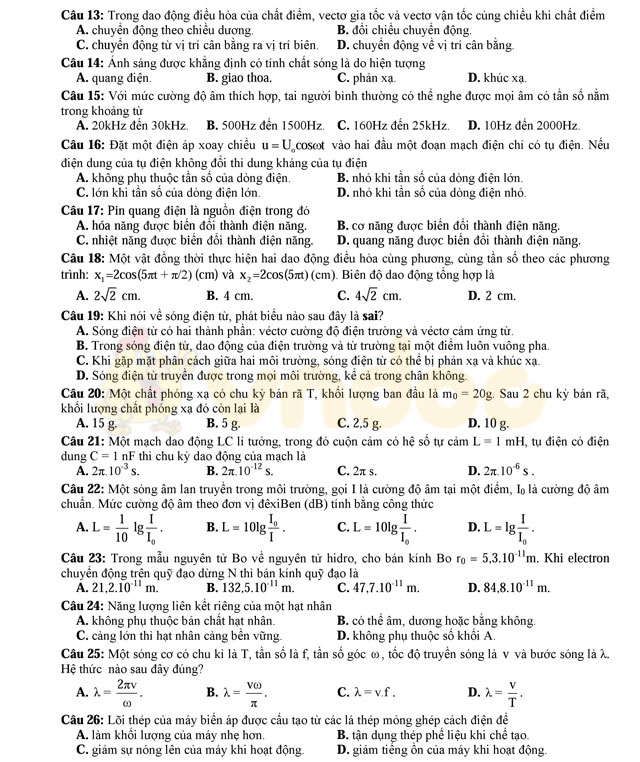 Đề thi thử THPT Quốc gia 2017 môn Vật lý Đề thi thử THPT Quốc gia 2017 môn Vật lý