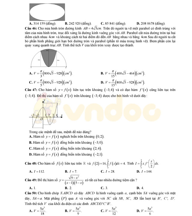 Đề thi thử THPT Quốc gia 2017 môn Toán