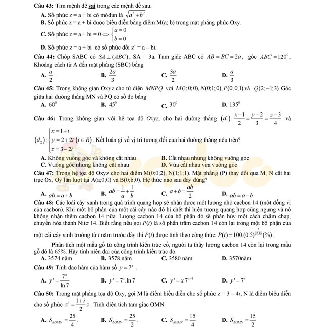 Đề thi thử THPT Quốc gia năm 2017 môn Toán Đề thi thử THPT Quốc gia năm 2017 môn Toán