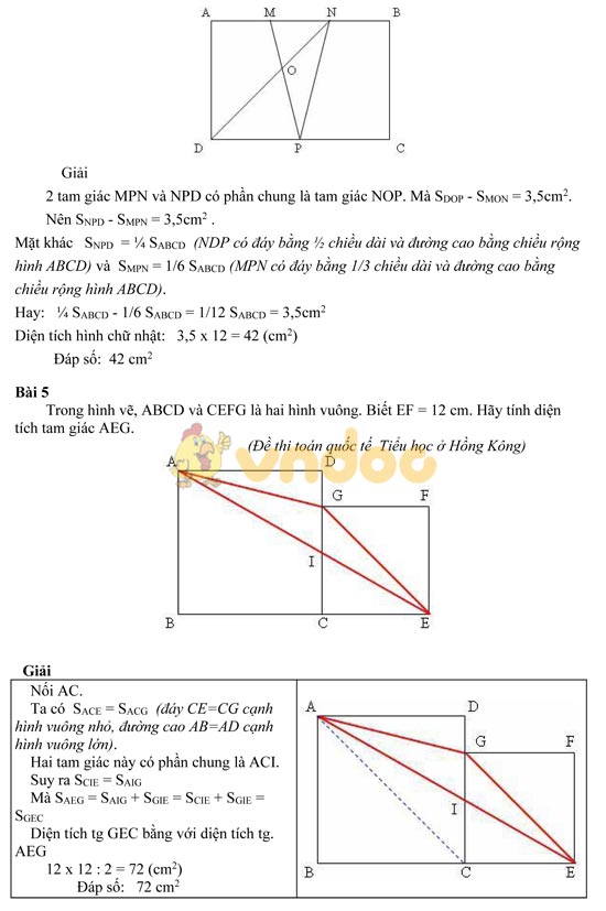Bài tập hình học nâng cao lớp 5