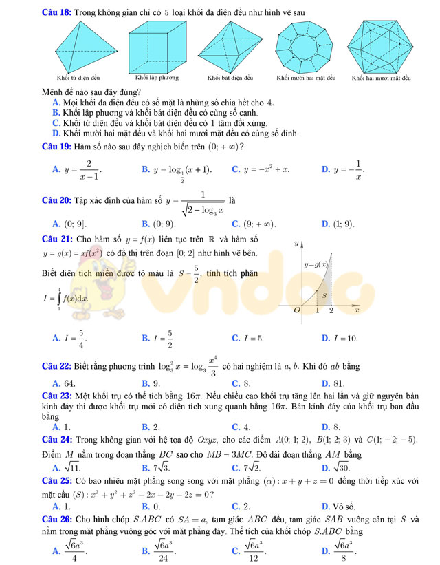Đề thi thử THPT Quốc gia năm 2017 môn Toán