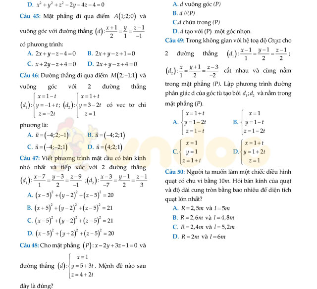 Đề thi thử THPT Quốc gia năm 2017 môn Toán