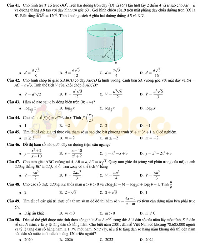 Đề thi thử THPT Quốc gia năm 2017 môn Toán