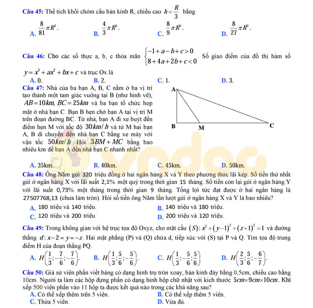 Đề thi thử THPT Quốc gia năm 2017 môn Toán 