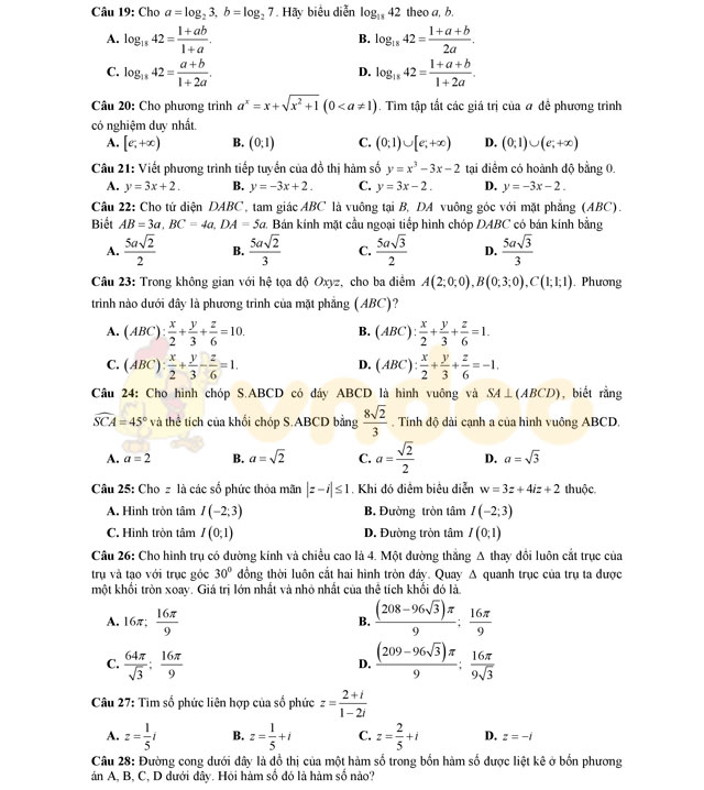 Đề thi thử THPT Quốc gia năm 2017 môn Toán