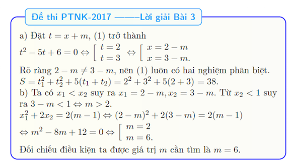 Đề thi vào lớp 10 môn Toán trường THPT Năng khiếu - Đại học Quốc gia TP HCM năm học 2017 - 2018 (Không chuyên) Đề thi tuyển sinh vào lớp 10 môn toán năm 2017