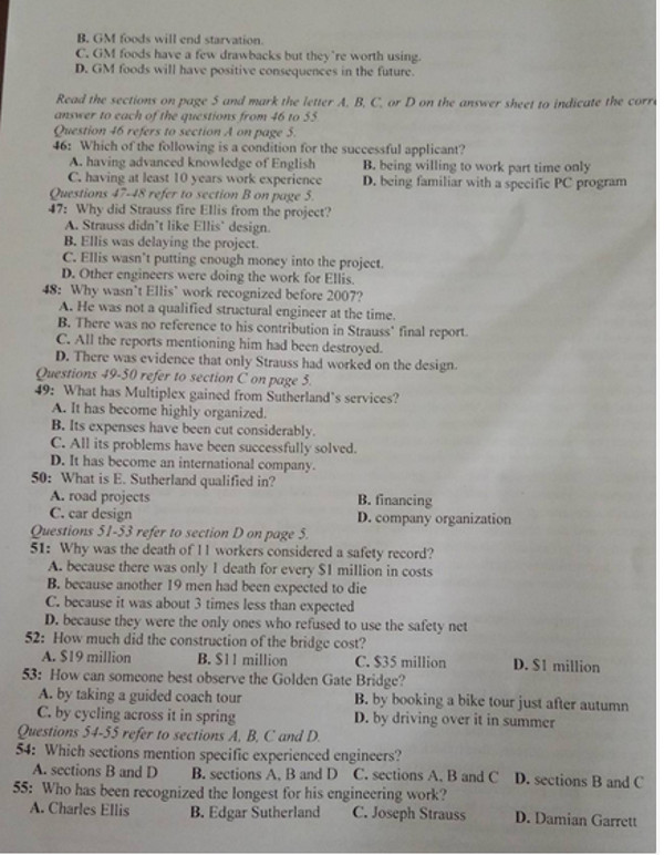 Đề thi vào lớp 10 môn tiếng anh năm 2017-2018