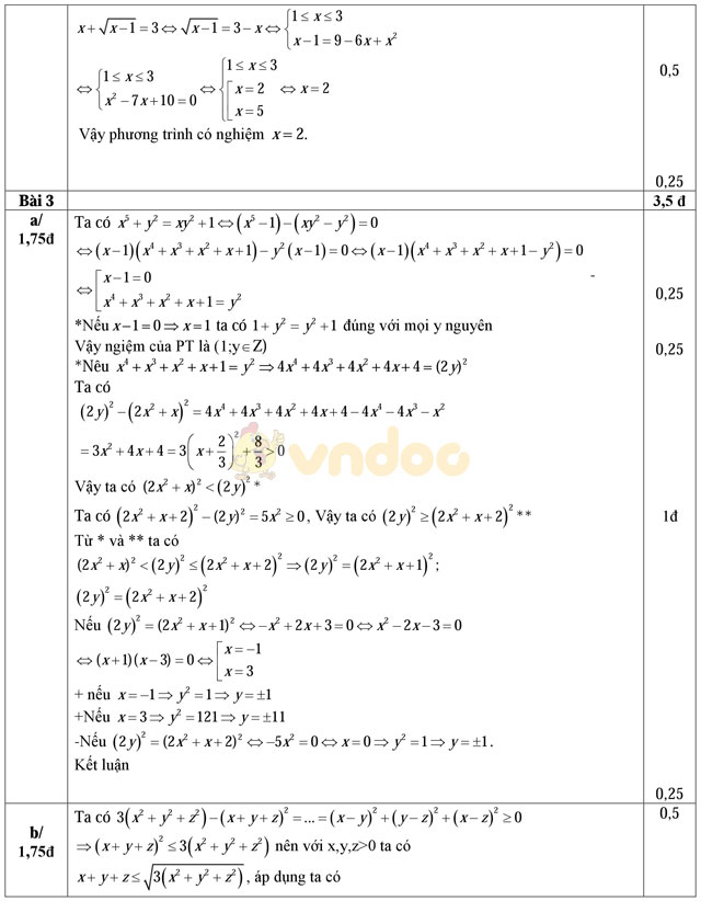 Đề thi học sinh giỏi môn Toán lớp 9 có đáp án