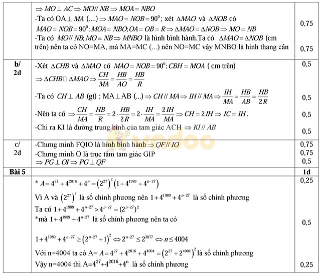 Đề thi học sinh giỏi môn Toán lớp 9 có đáp án