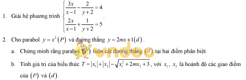 Đề thi khảo sát chất lượng môn Toán lớp 9
