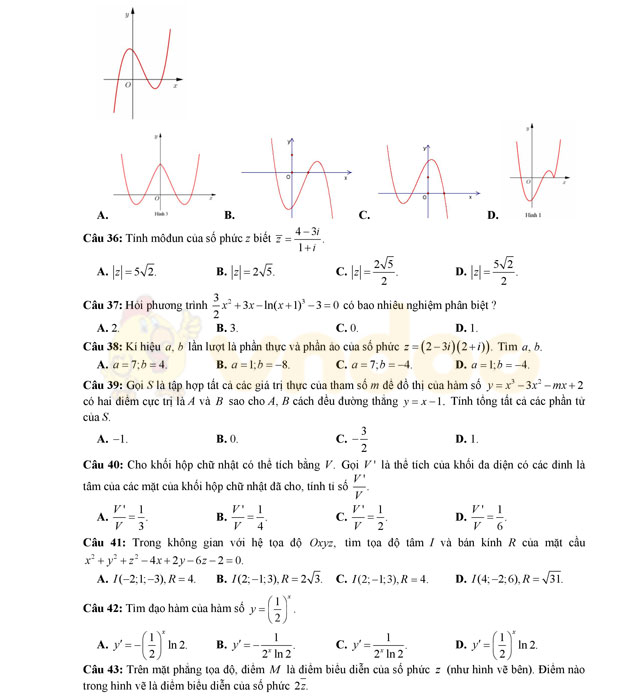 Đề thi thử THPT Quốc gia năm 2017 môn Toán 