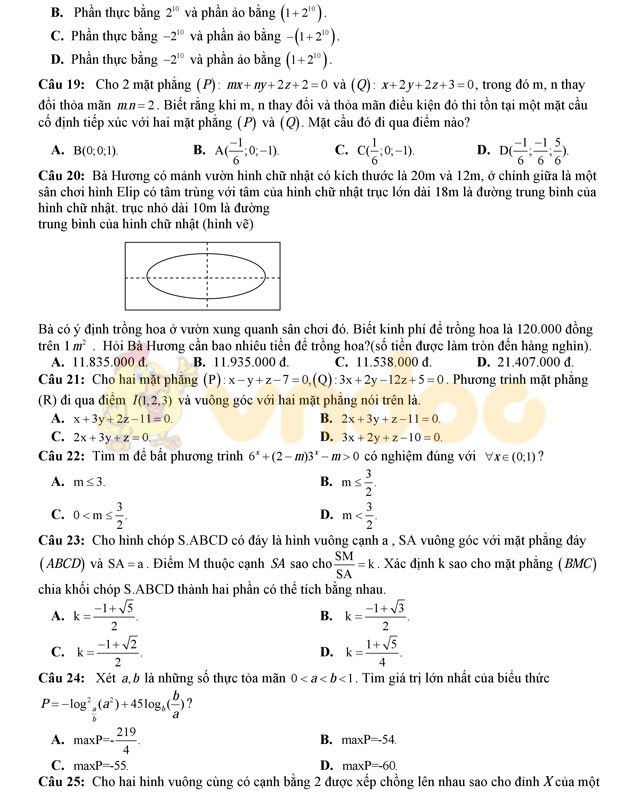 Đề thi thử THPT Quốc gia năm 2017 môn Toán