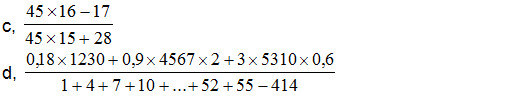 Biểu thức và phép tính liên quan đến tính giá trị biểu thức Bồi dưỡng học sinh giỏi môn Toán lớp 5: