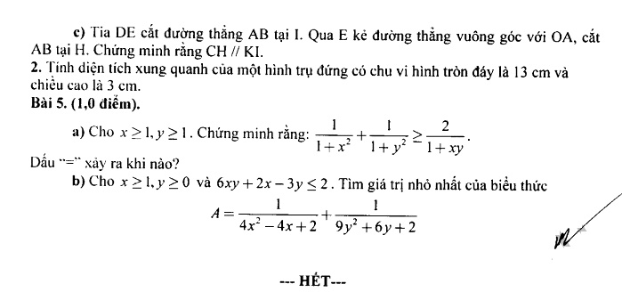 Đề thi vào lớp 10 môn Toán Đề thi vào lớp 10 môn Toán
