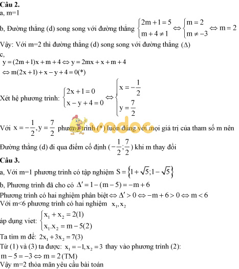 Đề thi tuyển sinh vào lớp 10 môn Toán