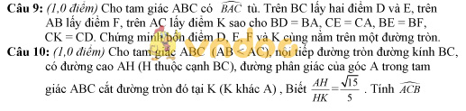 Đề thi tuyển sinh vào lớp 10 môn Toán