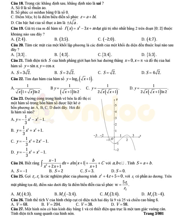 Đề thi thử THPT Quốc gia năm 2017 môn Toán Đề thi thử THPT Quốc gia năm 2017 môn Toán