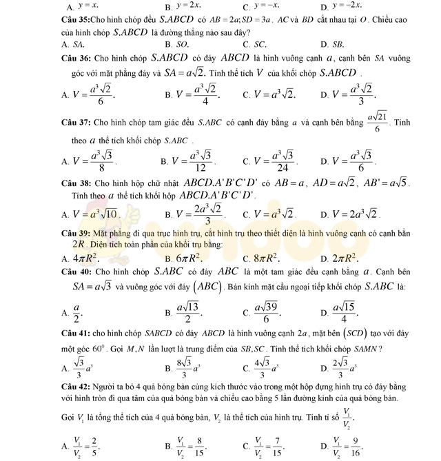 Đề thi thử THPT Quốc gia năm 2017 môn Toán 