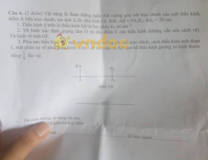 Đề thi tuyển sinh vào lớp 10 môn Vật lí Đề thi tuyển sinh vào lớp 10 môn Vật lí