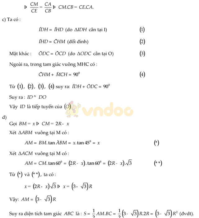 Đề thi vào lớp 10 môn Toán có đáp án