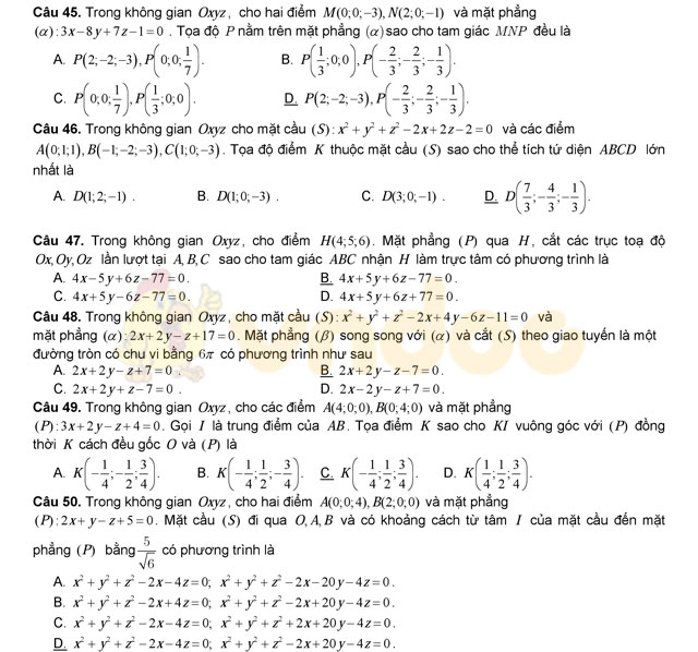 Đề thi thử THPT Quốc gia năm 2017 môn Toán