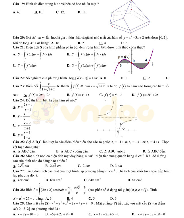Đề thi thử THPT Quốc gia năm 2017 môn Toán