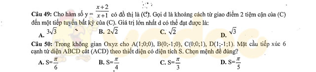Đề thi thử THPT Quốc gia năm 2017 môn Toán
