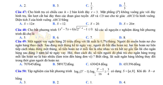 Đề thi thử THPT Quốc gia năm 2017 môn Toán