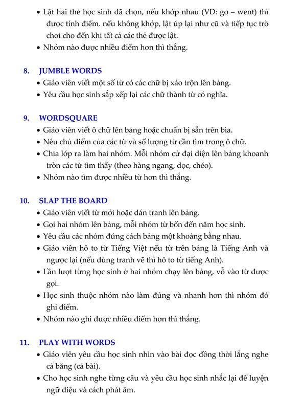 Các trò chơi Tiếng Anh hữu ích cho học sinh