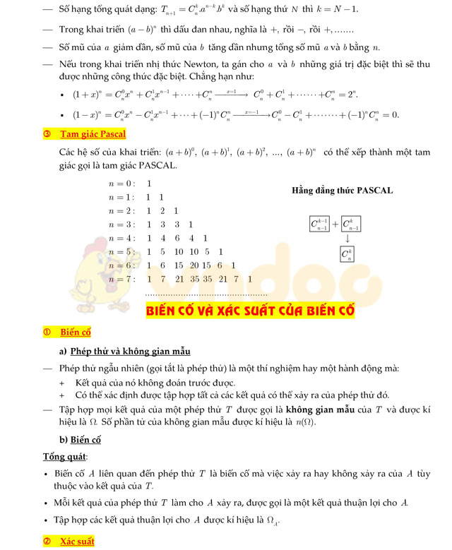 Lý thuyết và bài tập chuyên đề tổ hợp - xác suất