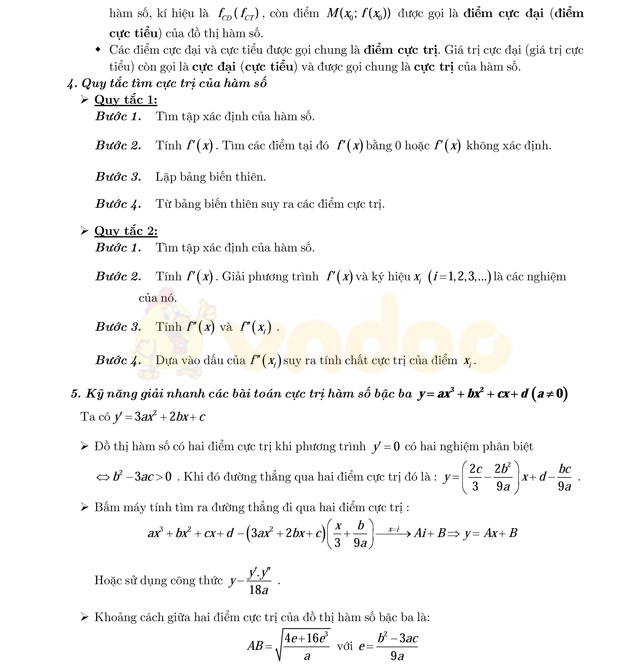 Cực trị hàm số
