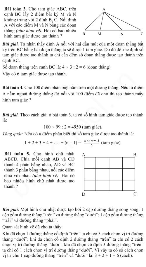 Phát triển tư duy qua bài toán đếm hình 