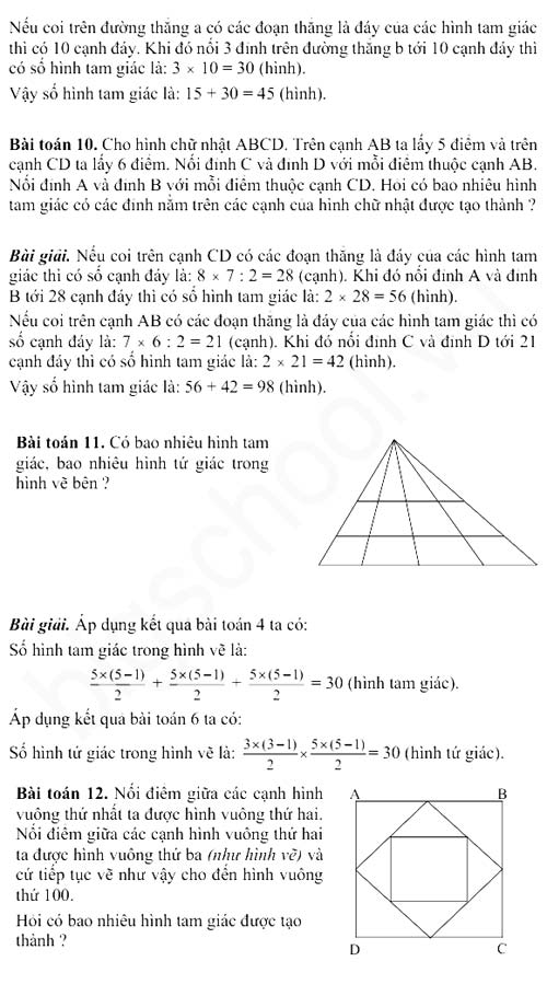 Phát triển tư duy qua bài toán đếm hình 