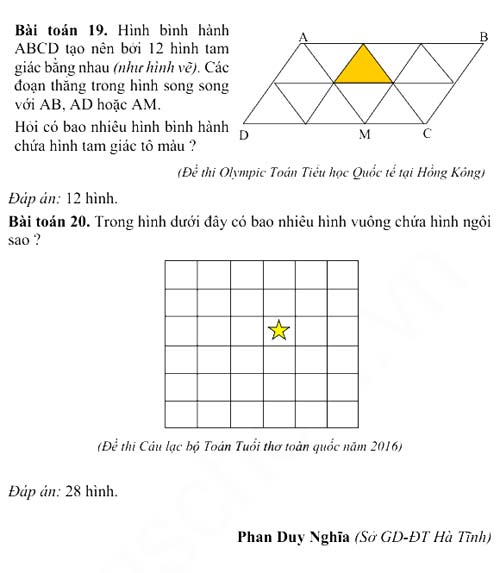 Phát triển tư duy qua bài toán đếm hình 