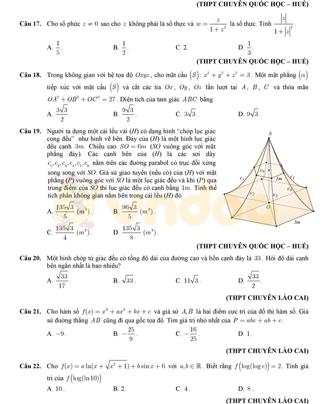 152 bài toán vận dụng cao có đáp án