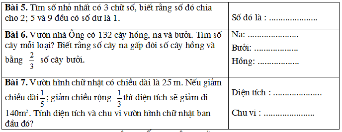 Bài tập cuối tuần lớp 5 HSG