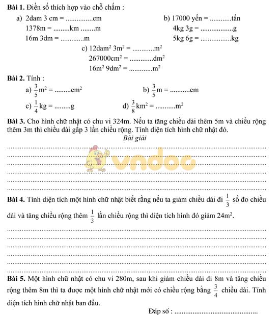 Bài tập cuối tuần lớp 5 bồi dưỡng HSG