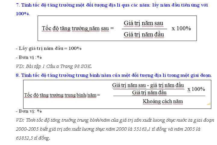 Một số công thức tính toán trong Địa lý