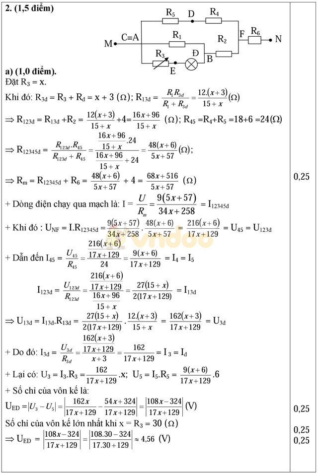 Đề thi học sinh giỏi môn Vật lý lớp 9 tỉnh Hải Dương năm học 2016 - 2017