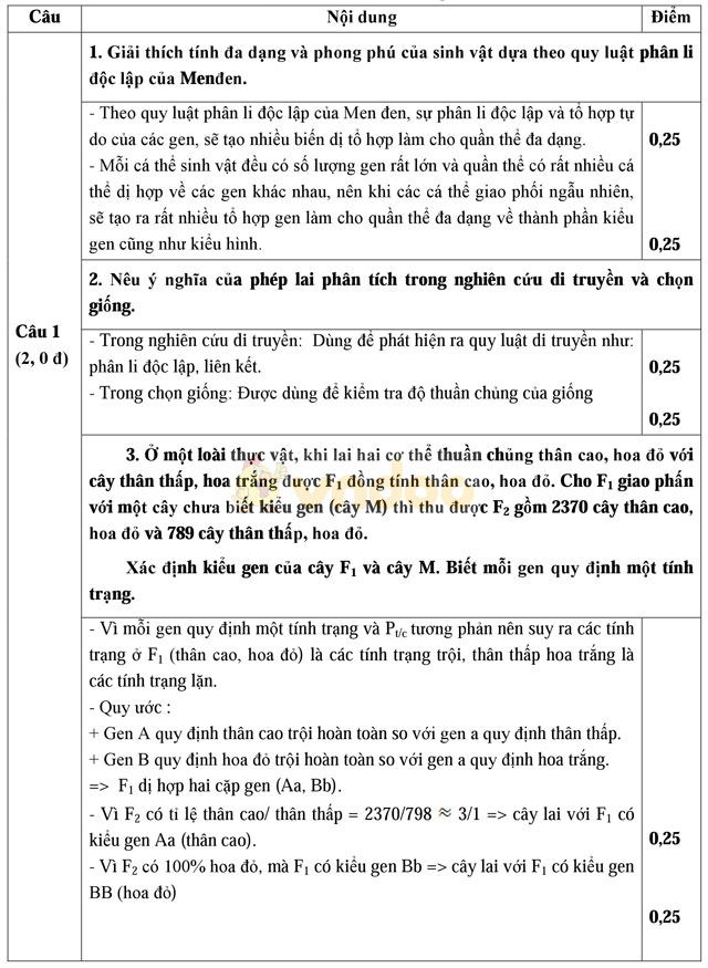 Đề thi học sinh giỏi môn Sinh học lớp 9 tỉnh Hải Dương năm học 2016 - 2017
