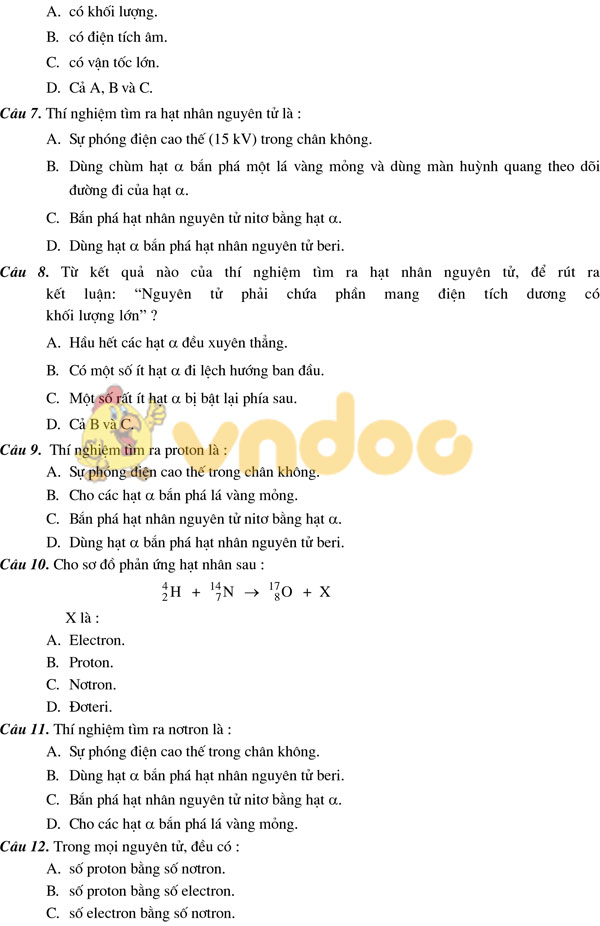 1000 câu trắc nghiệm môn Hóa học lớp