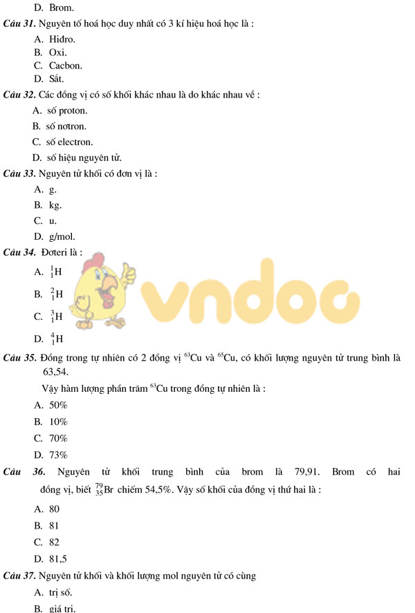 1000 câu trắc nghiệm môn Hóa học lớp12