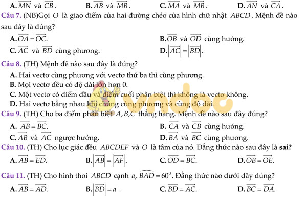 Bài tập hình học lớp 10