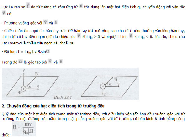 Giải bài tập trang 138 SGK Vật lý lớp 11 Lực Lo-ren-xơ