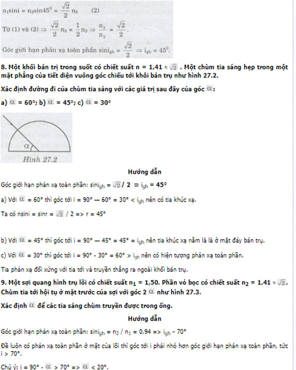 Giải bài tập môn Vật lý lớp 11