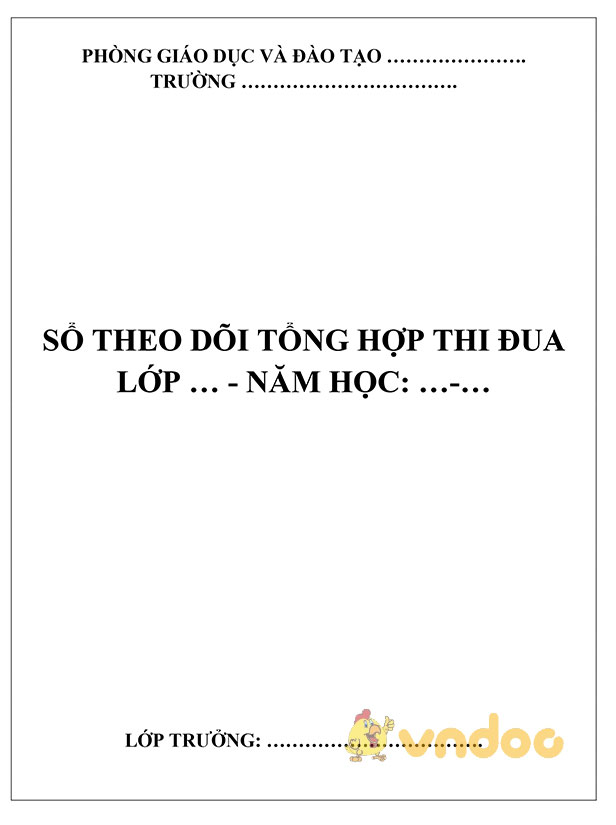 Sổ theo dõi tổng hợp thi đua của lớp trưởng