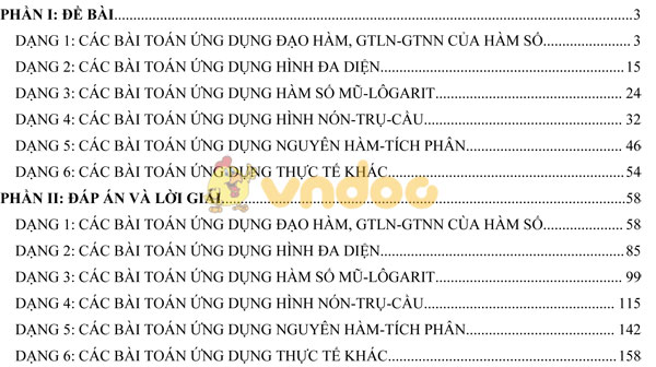 Bài tập trắc nghiệm môn Toán lớp 12 có đáp án