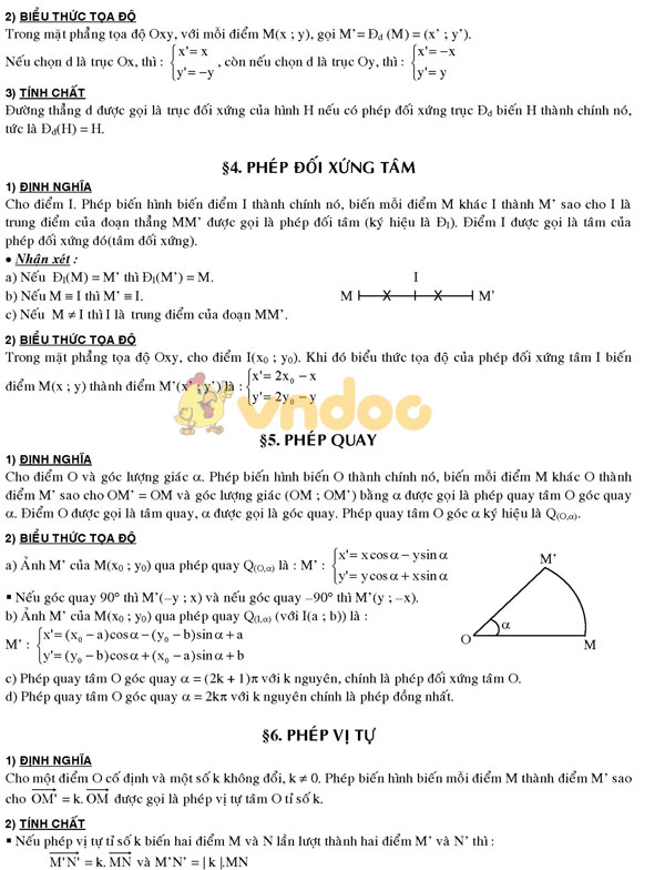Hệ thống lý thuyết và công thức hình học 11