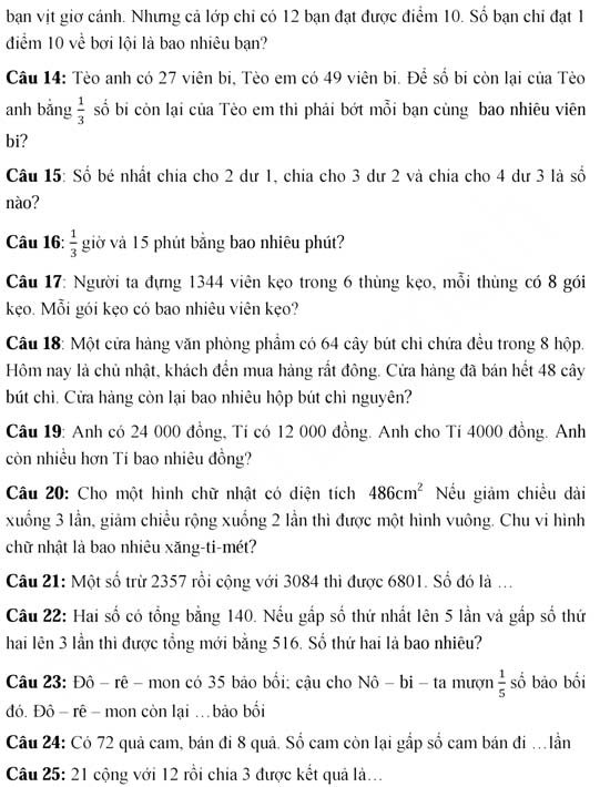 Đề thi Violympic Toán lớp 4 vòng 1 năm 2017 - 2018